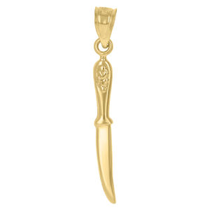 10kt 10k Yellow Gold Unisex Knife Tools Charm Pendant